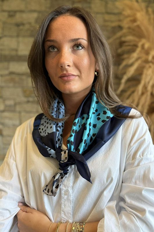 Dempsey Silky Blend Square Scarf Blues